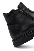 Erkek Siyah Fermuarlı Deri Casual Bot | Derimod Erkek Siyah Fermuarlı Deri Casual Bot | Derimod