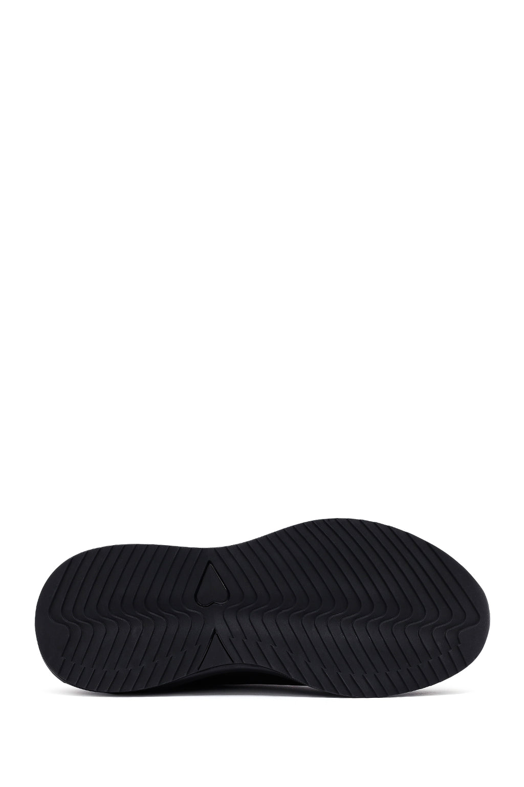 Erkek Siyah Bağcıklı Kalın Tabanlı Deri Casual Sneaker