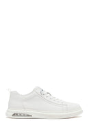 Men's White Lace-Up Leather Sneakers | Derimod Men's White Lace-Up Leather Sneakers | Derimod