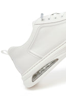 Men's White Lace-Up Leather Sneakers | Derimod Men's White Lace-Up Leather Sneakers | Derimod
