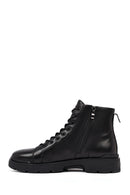 Men's Black Zippered Leather Casual Boot | Derimod Men's Black Zippered Leather Casual Boot | Derimod