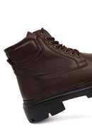 Men's Brown Zippered Thick-Soled Leather Boots | Derimod Men's Brown Zippered Thick-Soled Leather Boots | Derimod