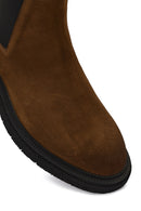 Men's Brown Zippered Suede Leather Boot | Derimod Men's Brown Zippered Suede Leather Boot | Derimod