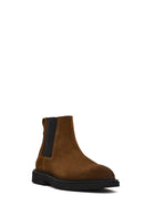 Men's Brown Zippered Suede Leather Boot | Derimod Men's Brown Zippered Suede Leather Boot | Derimod