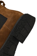 Men's Brown Zippered Suede Leather Boot | Derimod Men's Brown Zippered Suede Leather Boot | Derimod