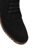 Men's Black Zippered Nubuck Leather Casual Boot | Derimod Men's Black Zippered Nubuck Leather Casual Boot | Derimod