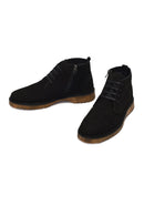Men's Black Zippered Nubuck Leather Casual Boot | Derimod Men's Black Zippered Nubuck Leather Casual Boot | Derimod