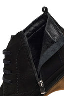 Men's Black Zippered Nubuck Leather Casual Boot | Derimod Men's Black Zippered Nubuck Leather Casual Boot | Derimod