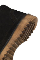 Men's Black Zippered Nubuck Leather Casual Boot | Derimod Men's Black Zippered Nubuck Leather Casual Boot | Derimod
