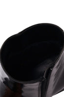 Women's Black Thick Short Heel Patent Leather Boot | Derimod Women's Black Thick Short Heel Patent Leather Boot | Derimod