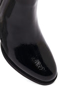 Women's Black Thick Short Heel Patent Leather Boot | Derimod Women's Black Thick Short Heel Patent Leather Boot | Derimod