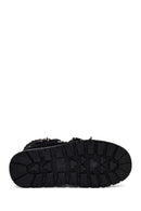 Kadın Siyah Bağcıklı Kalın Tabanlı Süet Teddy Bot | Derimod Kadın Siyah Bağcıklı Kalın Tabanlı Süet Teddy Bot | Derimod