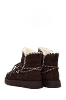 Kadın Kahverengi Bağcıklı Kalın Tabanlı Süet Teddy Bot | Derimod Kadın Kahverengi Bağcıklı Kalın Tabanlı Süet Teddy Bot | Derimod