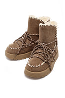 Kadın Vizon Bağcıklı Kalın Tabanlı Süet Teddy Bot | Derimod Kadın Vizon Bağcıklı Kalın Tabanlı Süet Teddy Bot | Derimod