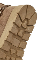 Kadın Vizon Bağcıklı Kalın Tabanlı Süet Teddy Bot | Derimod Kadın Vizon Bağcıklı Kalın Tabanlı Süet Teddy Bot | Derimod