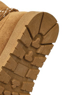 Kadın Taba Bağcıklı Kalın Tabanlı Süet Teddy Bot | Derimod Kadın Taba Bağcıklı Kalın Tabanlı Süet Teddy Bot | Derimod