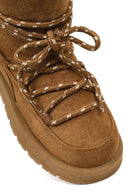 Kadın Taba Bağcıklı Kalın Tabanlı Süet Teddy Bot | Derimod Kadın Taba Bağcıklı Kalın Tabanlı Süet Teddy Bot | Derimod