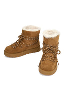 Kadın Taba Bağcıklı Kalın Tabanlı Süet Teddy Bot | Derimod Kadın Taba Bağcıklı Kalın Tabanlı Süet Teddy Bot | Derimod