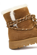 Kadın Taba Bağcıklı Kalın Tabanlı Süet Teddy Bot | Derimod Kadın Taba Bağcıklı Kalın Tabanlı Süet Teddy Bot | Derimod