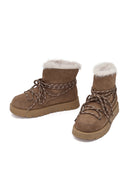 Kadın Vizon Bağcıklı Kalın Tabanlı Süet Teddy Bot | Derimod Kadın Vizon Bağcıklı Kalın Tabanlı Süet Teddy Bot | Derimod