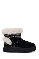 Kadın Siyah Kalın Tabanlı Süet Teddy Bot | Derimod Kadın Siyah Kalın Tabanlı Süet Teddy Bot | Derimod