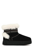 Kadın Siyah Kalın Tabanlı Süet Teddy Bot | Derimod Kadın Siyah Kalın Tabanlı Süet Teddy Bot | Derimod