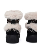 Kadın Siyah Kalın Tabanlı Süet Teddy Bot | Derimod Kadın Siyah Kalın Tabanlı Süet Teddy Bot | Derimod