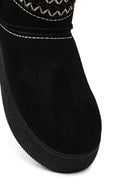 Kadın Siyah Kalın Tabanlı Süet Teddy Bot | Derimod Kadın Siyah Kalın Tabanlı Süet Teddy Bot | Derimod