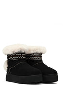 Kadın Siyah Kalın Tabanlı Süet Teddy Bot | Derimod Kadın Siyah Kalın Tabanlı Süet Teddy Bot | Derimod