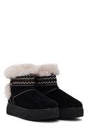 Kadın Siyah Kalın Tabanlı Süet Teddy Bot | Derimod Kadın Siyah Kalın Tabanlı Süet Teddy Bot | Derimod