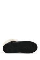 Kadın Siyah Kalın Tabanlı Süet Teddy Bot | Derimod Kadın Siyah Kalın Tabanlı Süet Teddy Bot | Derimod