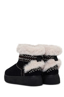 Kadın Siyah Kalın Tabanlı Süet Teddy Bot | Derimod Kadın Siyah Kalın Tabanlı Süet Teddy Bot | Derimod