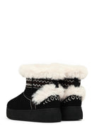 Kadın Siyah Kalın Tabanlı Süet Teddy Bot | Derimod Kadın Siyah Kalın Tabanlı Süet Teddy Bot | Derimod