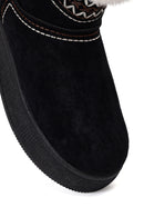 Kadın Siyah Kalın Tabanlı Süet Teddy Bot | Derimod Kadın Siyah Kalın Tabanlı Süet Teddy Bot | Derimod