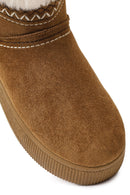 Kadın Taba Kalın Tabanlı Süet Teddy Bot | Derimod Kadın Taba Kalın Tabanlı Süet Teddy Bot | Derimod