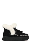 Kadın Siyah Kalın Tabanlı Püsküllü Süet Teddy Bot | Derimod Kadın Siyah Kalın Tabanlı Püsküllü Süet Teddy Bot | Derimod