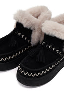 Kadın Siyah Kalın Tabanlı Püsküllü Süet Teddy Bot | Derimod Kadın Siyah Kalın Tabanlı Püsküllü Süet Teddy Bot | Derimod