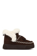 Kadın Kahverengi Kalın Tabanlı Püsküllü Süet Teddy Bot | Derimod Kadın Kahverengi Kalın Tabanlı Püsküllü Süet Teddy Bot | Derimod