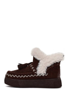 Kadın Kahverengi Kalın Tabanlı Püsküllü Süet Teddy Bot | Derimod Kadın Kahverengi Kalın Tabanlı Püsküllü Süet Teddy Bot | Derimod