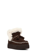 Kadın Kahverengi Kalın Tabanlı Püsküllü Süet Teddy Bot | Derimod Kadın Kahverengi Kalın Tabanlı Püsküllü Süet Teddy Bot | Derimod