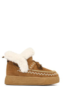 Kadın Taba Kalın Tabanlı Püsküllü Süet Teddy Bot | Derimod Kadın Taba Kalın Tabanlı Püsküllü Süet Teddy Bot | Derimod