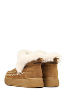 Kadın Taba Kalın Tabanlı Püsküllü Süet Teddy Bot | Derimod Kadın Taba Kalın Tabanlı Püsküllü Süet Teddy Bot | Derimod