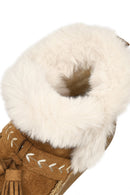 Kadın Taba Kalın Tabanlı Püsküllü Süet Teddy Bot | Derimod Kadın Taba Kalın Tabanlı Püsküllü Süet Teddy Bot | Derimod