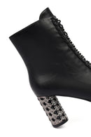 Women's Black Lace-Up Zippered Thick Heeled Boots | Derimod Women's Black Lace-Up Zippered Thick Heeled Boots | Derimod