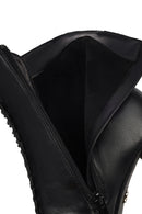 Women's Black Lace-Up Zippered Thick Heeled Boots | Derimod Women's Black Lace-Up Zippered Thick Heeled Boots | Derimod