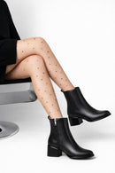 Kadın Siyah Fermuarlı Kısa Topuklu Bot | Derimod Kadın Siyah Fermuarlı Kısa Topuklu Bot | Derimod