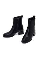 Kadın Siyah Fermuarlı Kısa Topuklu Bot | Derimod Kadın Siyah Fermuarlı Kısa Topuklu Bot | Derimod