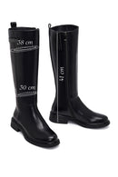 Kadın Siyah Fermuarlı Çizme | Derimod Kadın Siyah Fermuarlı Çizme | Derimod