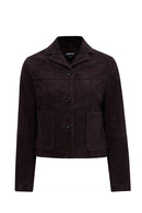 Jill Kadın Kahverengi Kısa Süet Deri Mont | Derimod Jill Kadın Kahverengi Kısa Süet Deri Mont | Derimod