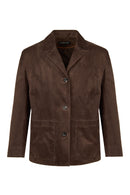 Gloria Kadın Kahverengi Oversize Süet Deri Ceket | Derimod Gloria Kadın Kahverengi Oversize Süet Deri Ceket | Derimod